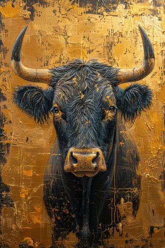 Golden Bull Majestic Power in Luxury Art
