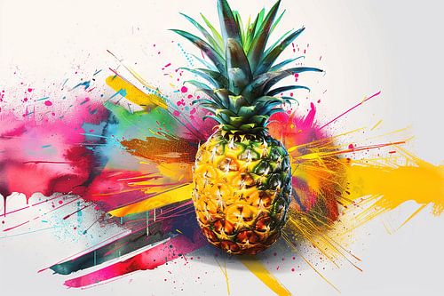 Pineapple in expressionist style