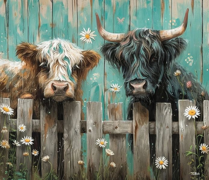 abstract farm cow by Gelissen Artworks