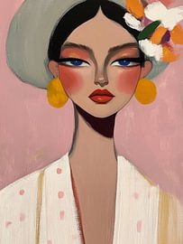 Colourful portrait "Fashionista" by Carla Van Iersel