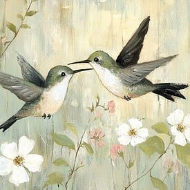 Kolibris Blumen von Blickfänger Gemälde