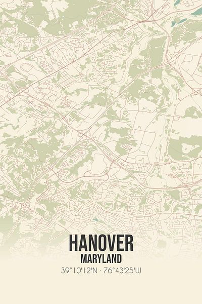 Vintage map of Hanover (Maryland), USA. by Prints of Place