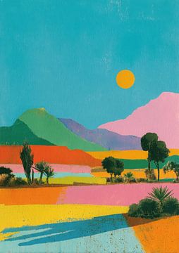 Bunte Geometrische Berglandschaft von Niklas Maximilian