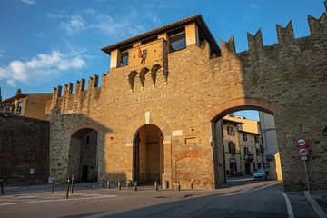 Gate " Porta Saint Lorentino" as entrance to the city of Azerro in Italy by Joost Adriaanse