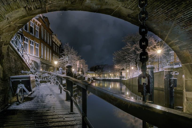 De Nacht van Leiden in de sneeuw. van Machiel Koolhaas