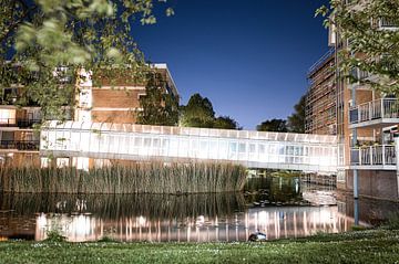 Noordhaven bij nacht in Ridderkerk