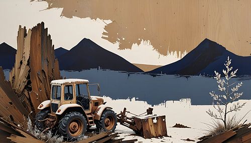 Tractor on a fjord
