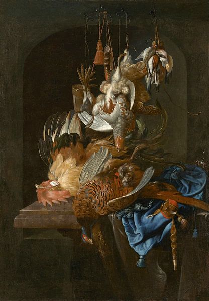 Hunting Trophies on the wall niche, Willem van Aest by Masterful Masters