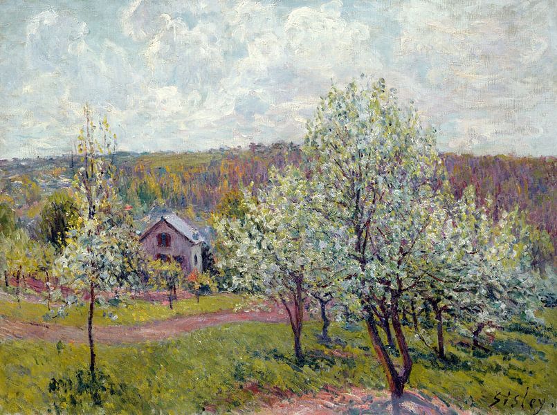 Alfred Sisley,Lente in de omgeving van Parijs, appelbloesem van finemasterpiece