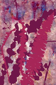 Natuurlijk wonen. Kleurrijke moderne abstracte botanische kunst in paars, roze en blauw van Dina Dankers
