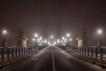 Chain bridge in Budapest by Bea Budai