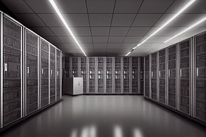 Blick in einen Serverraum Illustration