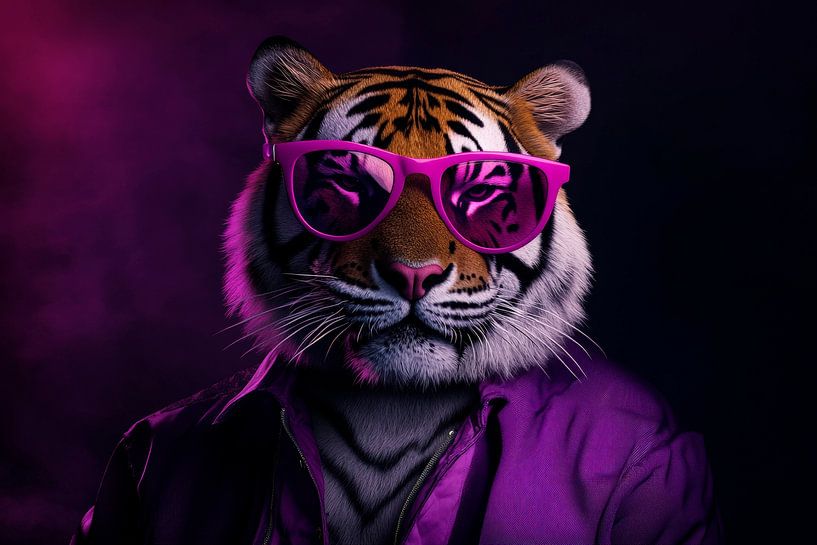Stylish tiger with sunglasses by Poster Art Shop