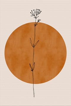 Japandi botanical flower on terra no. 9 by Dina Dankers