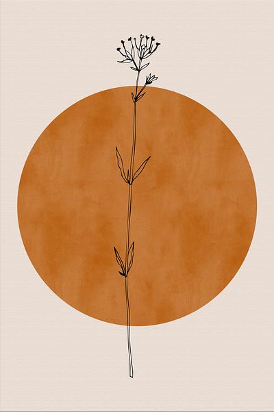 Japandi botanical flower on terra no. 9 by Dina Dankers