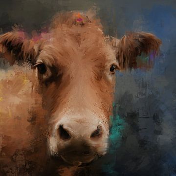 Hello cow, tête de vache No.04, collection The Cow sur MadameRuiz