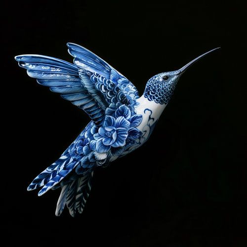 Delft Blue Hummingbird