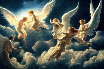 vliegende engelen in de lucht van Denny Gruner