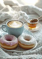 Gezellig ontbijt met koffie en donuts