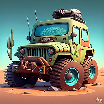 Cartoon jeep by Harvey Hicks