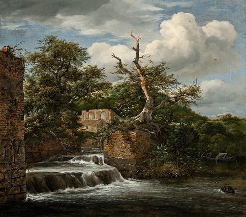 Jacob van Ruisdael - Landschap met een molen en ruïnes