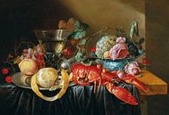 Een stilleven met fruit en een gekookte kreeft, Cornelis Mahu van Meesterlijcke Meesters thumbnail