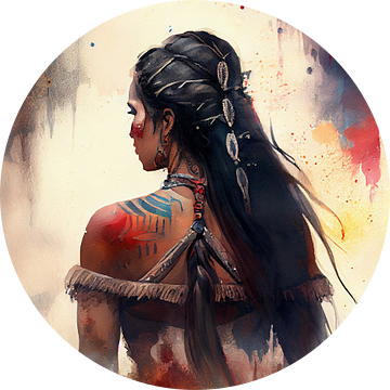 Krachtige Warrior Rug Woman #2 van Chromatic Fusion Studio
