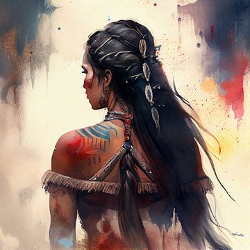 Powerful Warrior Back Woman #2 by Chromatic Fusion Studio