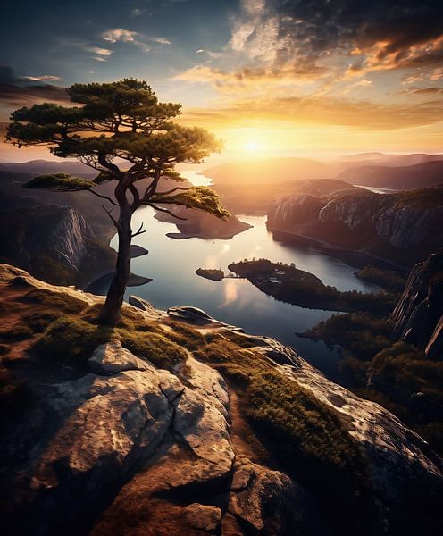 Sunrise on the fjord by fernlichtsicht