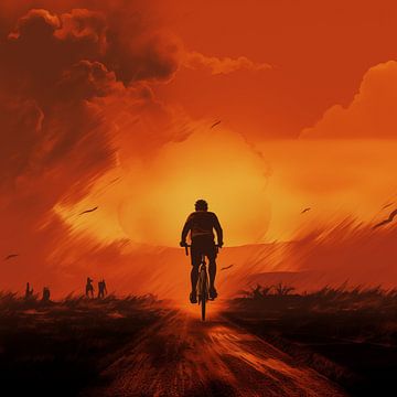 Cycling at a sunset by The Xclusive Art