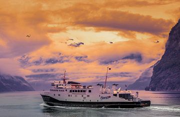 Veerboot in Noorwegen van Hamperium Photography