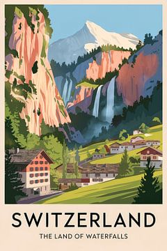 Zwitserland Vintage Reisposter van Poster Art Shop