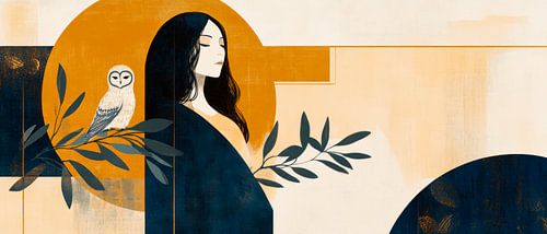 Femme avec hibou