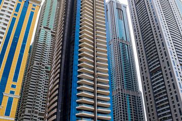 High-rise buildings with glass facades in Dubai by MPfoto71