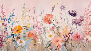 Blumenfeld in Pastellfarben