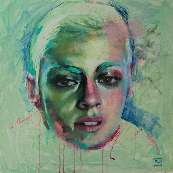 Modern, colourful and lively portrait from the "Rainbow: impressions" series by Ron van Vliet