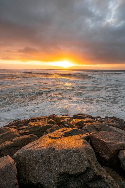 Sunset on the coast with dramatic clouds by Leo Schindzielorz