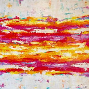 Abstract schilderij van Kleurrijke Horizon II van Dominique Clercx-Breed