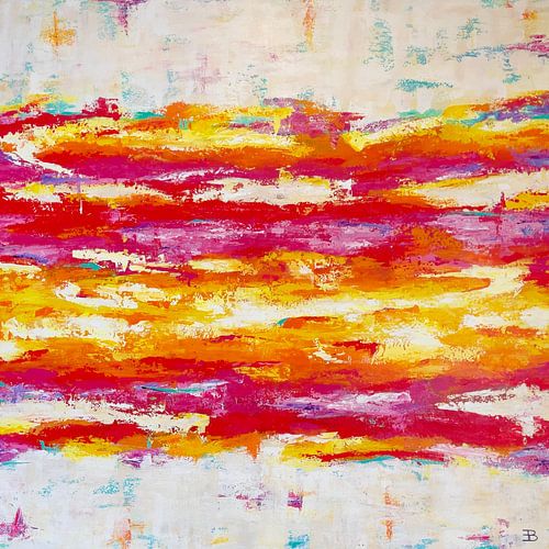 Abstract schilderij van Kleurrijke Horizon II