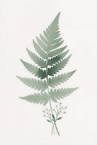 ​Minimalist Green Fern Botanical Watercolor Art Print