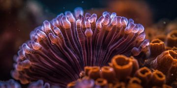 Dancing mushrooms: a purple coral artwork by Surreal Media