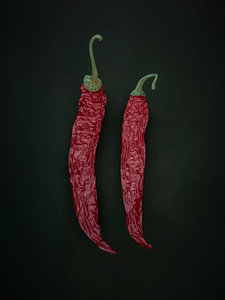 Stillleben als getrocknete Chilis
