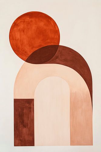 Cirkel en bogen - compositie van aardse kleuren