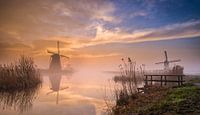 Moulins à vent de Kinderdijk avec un lever de soleil spectaculaire par Mark De Rooij Aperçu