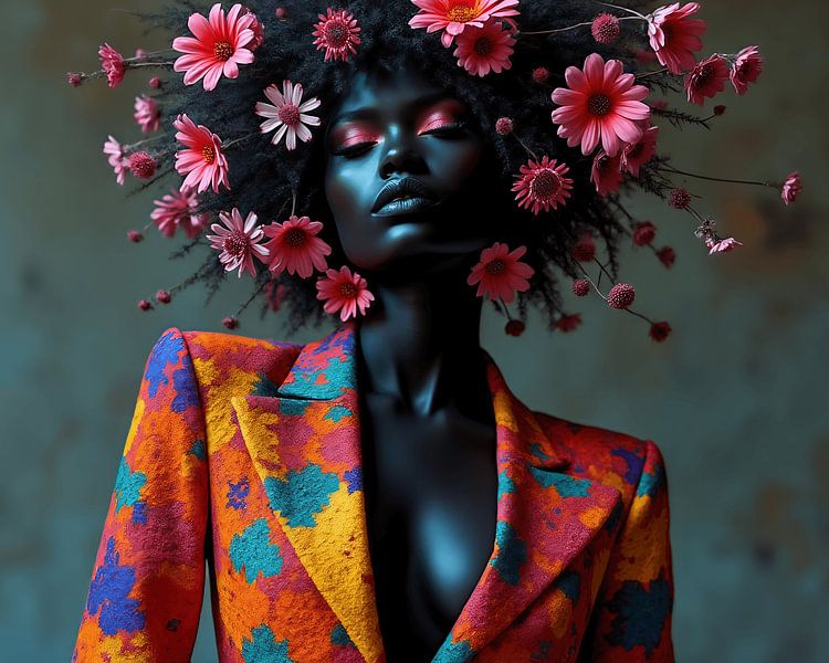 Dark woman with flowers by The Photo Artist