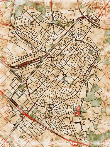 Kaart van Geleen in de stijl 'Serene Summer'