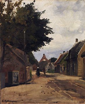 FRIEDRICH KALLMORGEN, Dorpsstraat im Sommer, ca. 1885