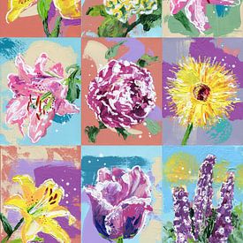 Blumenstrauß mit bunten Blumen von ART Eva Maria