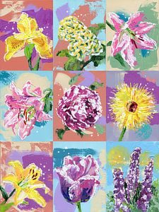 Bouquet de fleurs colorées sur ART Eva Maria