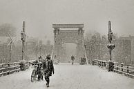 Magere brug in de sneeuw von Frank de Ridder Miniaturansicht